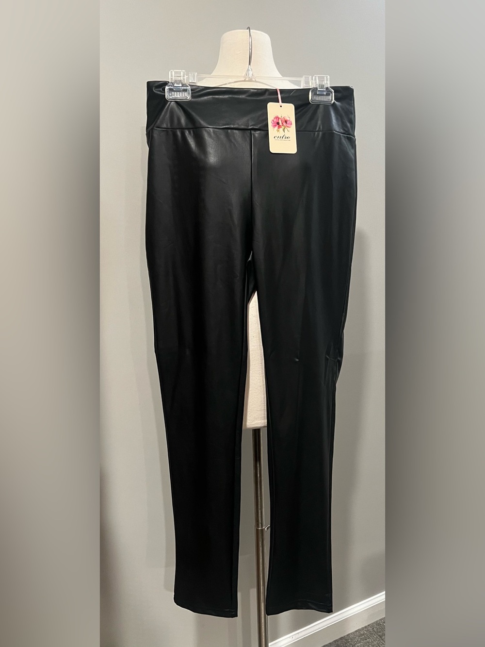 entro Black Faux Leather High-Waist Jeggings